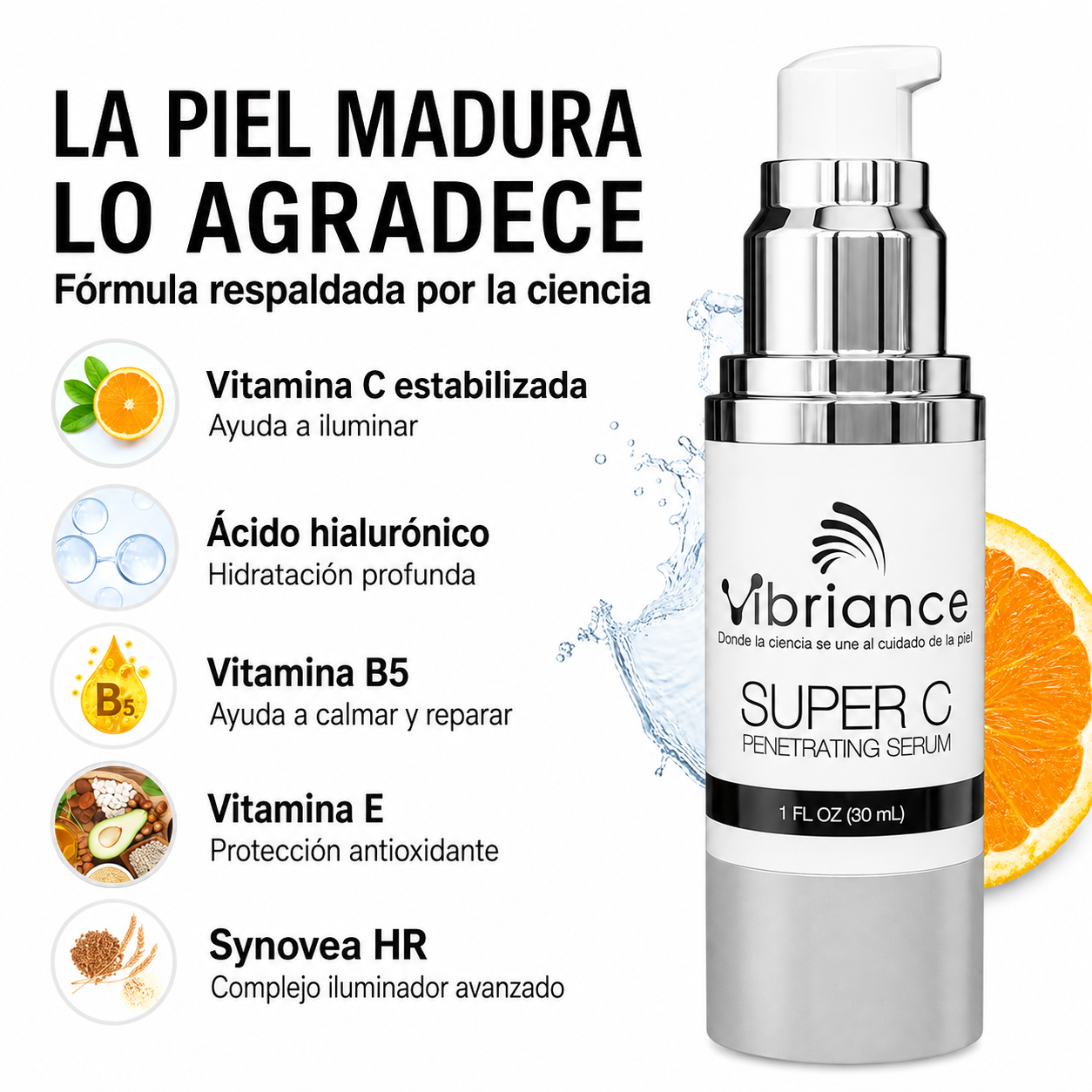 Vibriance Super C™ — Sérum Facial Intensivo para Piel Madura